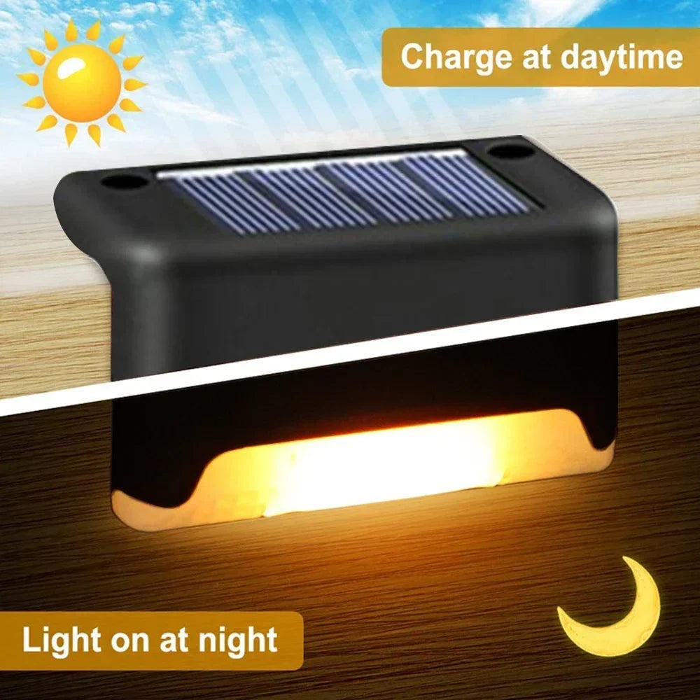 4/8/12pcs Solar Stair Light Waterproof Fence Lamp