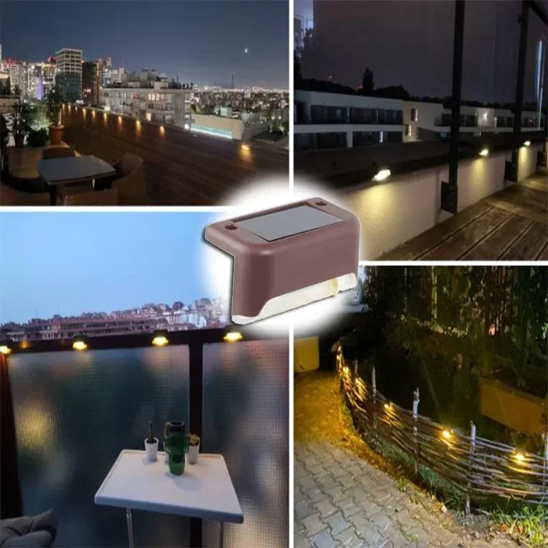 4/8/12pcs Solar Stair Light Waterproof Fence Lamp