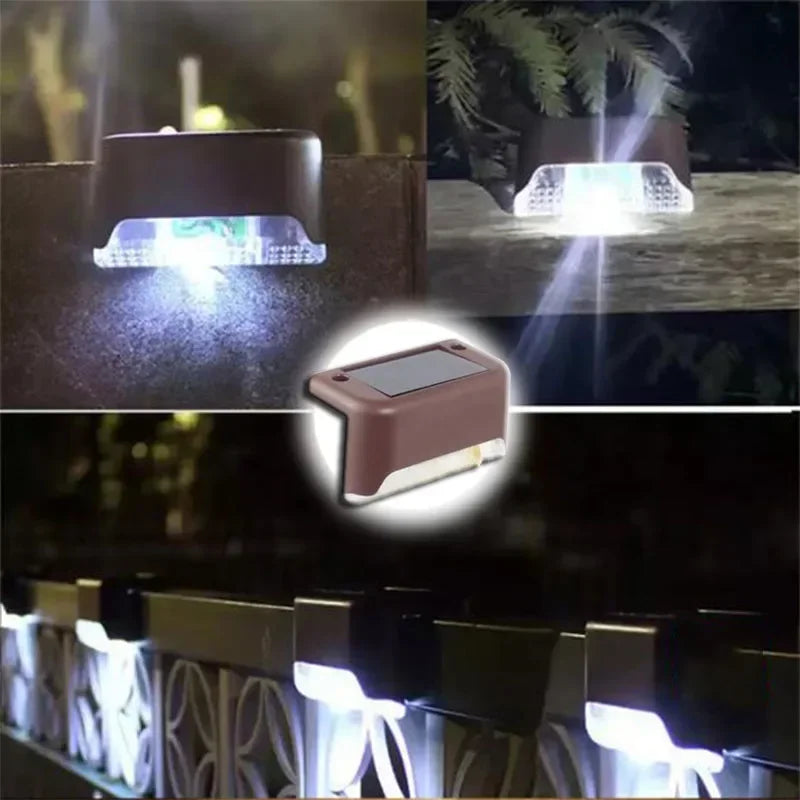 4/8/12pcs Solar Stair Light Waterproof Fence Lamp