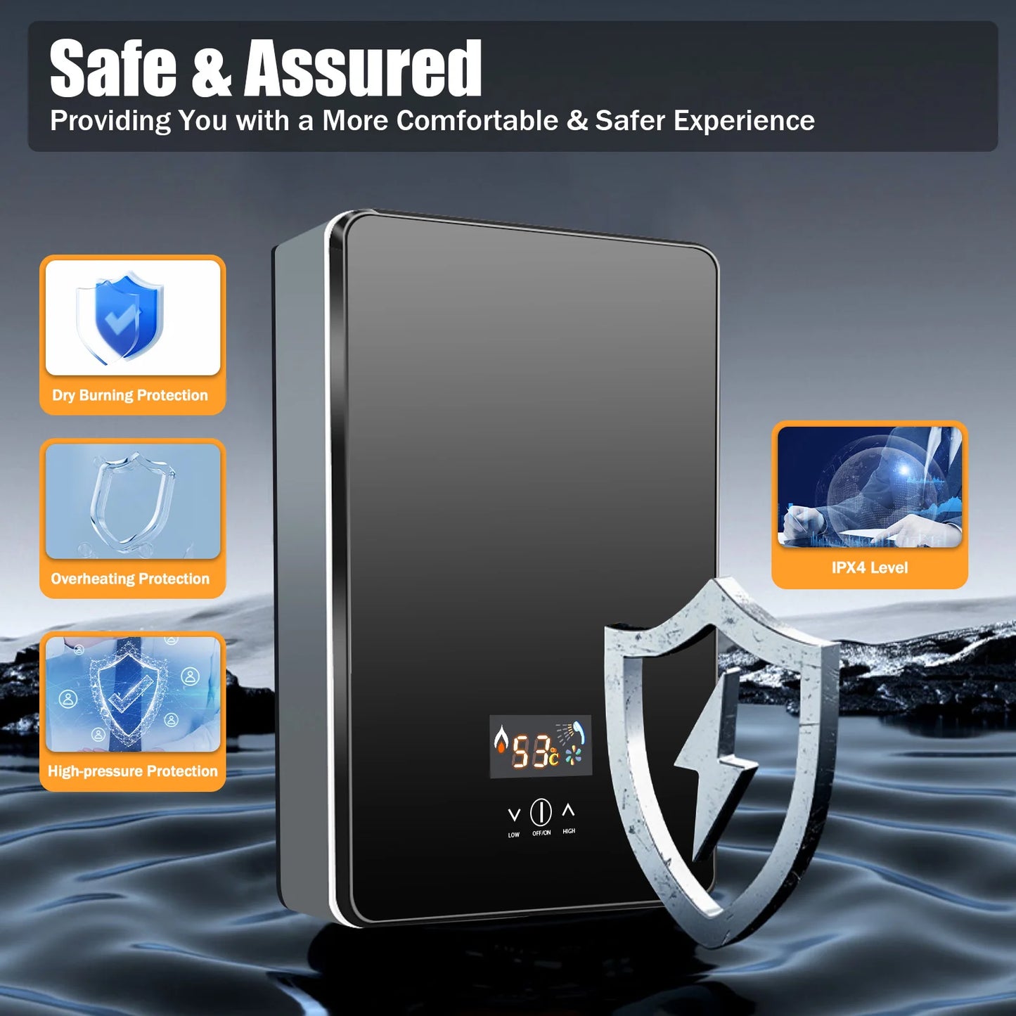 220V 6500W Instant Tankless Electric Hot Water Heater