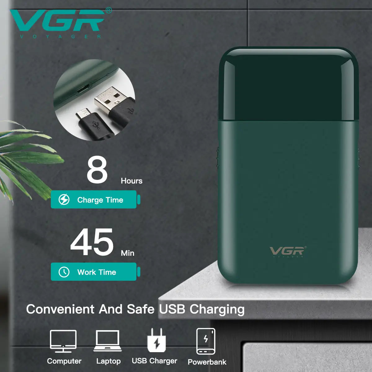 VGR 390 mini single blade cordless beard trimmer