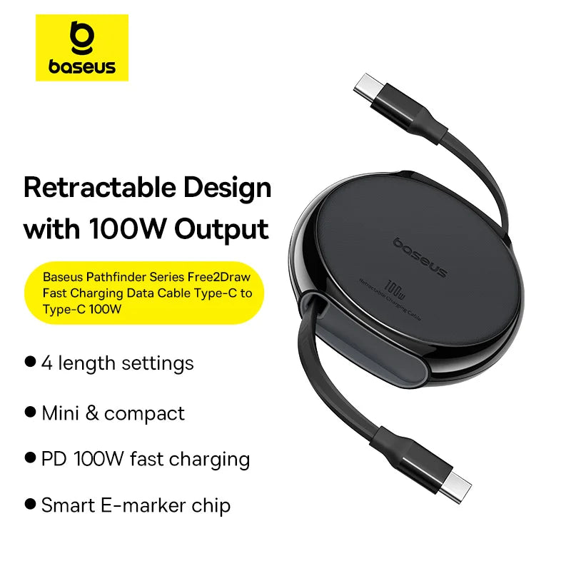 Retractable USB C Cable 100W