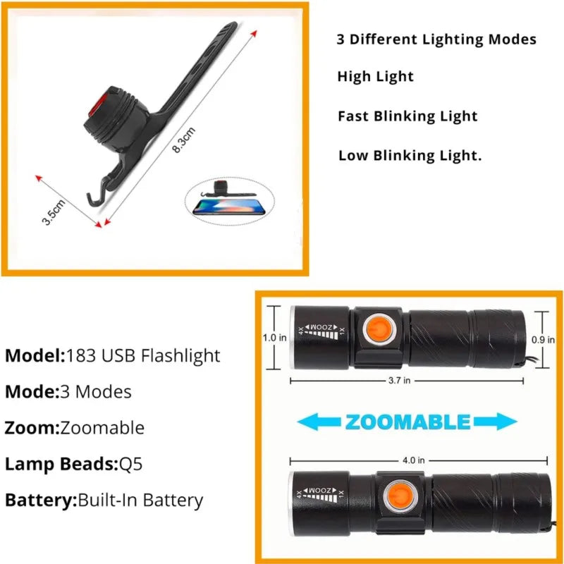ZK30 3 in1 8000 Lumen Bike Bicycle Light