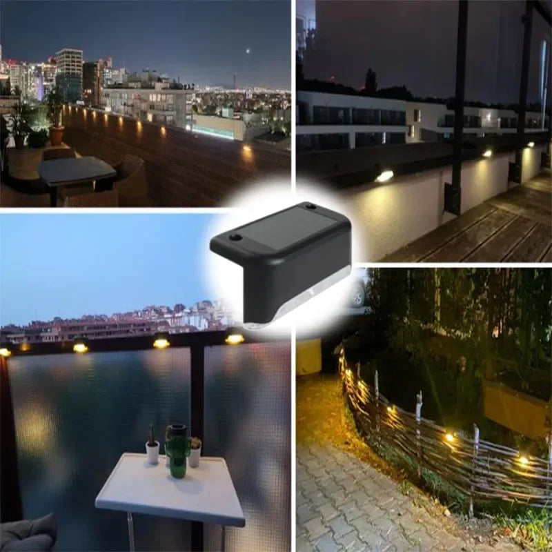 4/8/12pcs Solar Stair Light Waterproof Fence Lamp