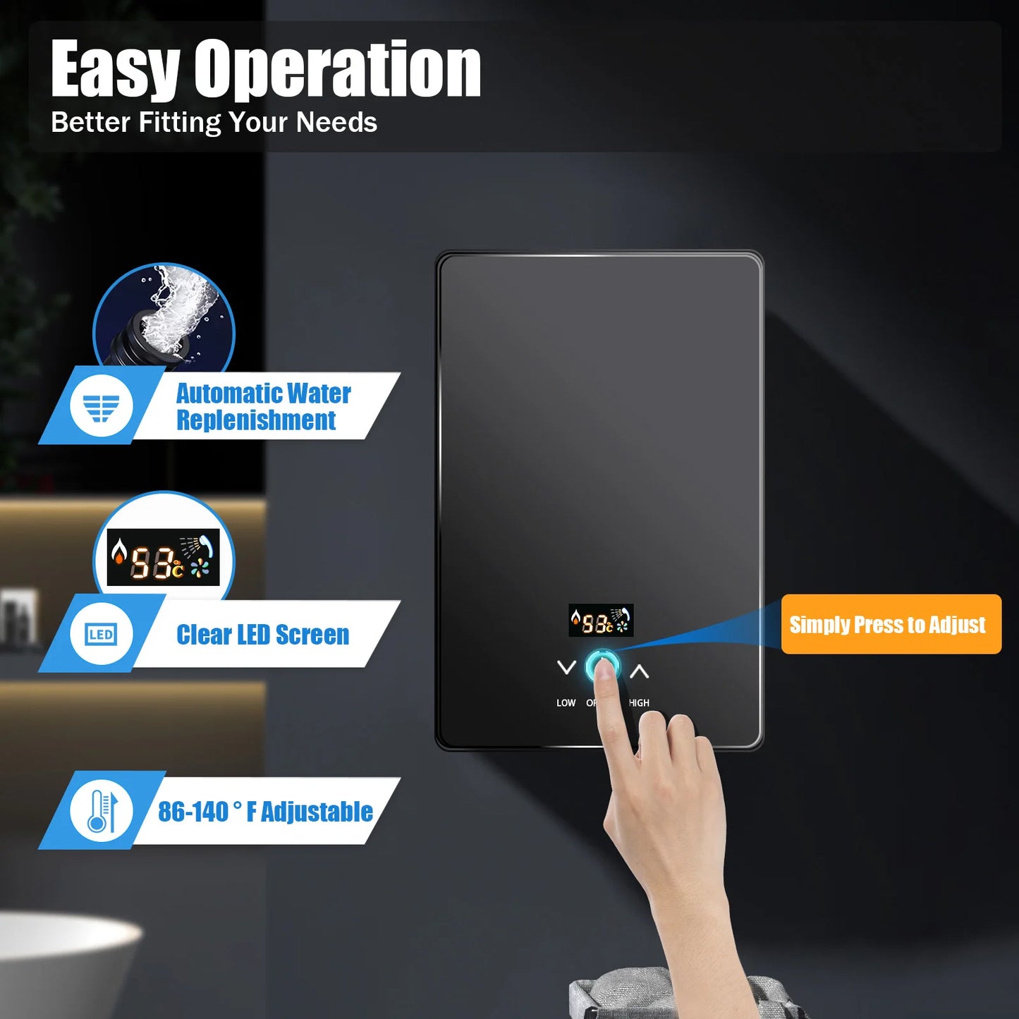 220V 6500W Instant Tankless Electric Hot Water Heater