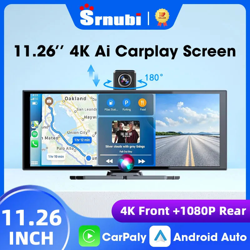 11.26” Car DVR 4K Front 1080P Rear Dashcam