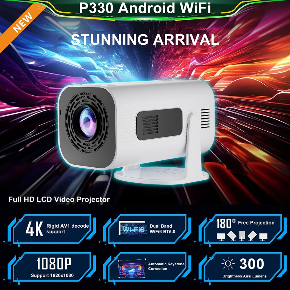 Mini Projetor Android 11 280 ANSI 4K 8K 1080P