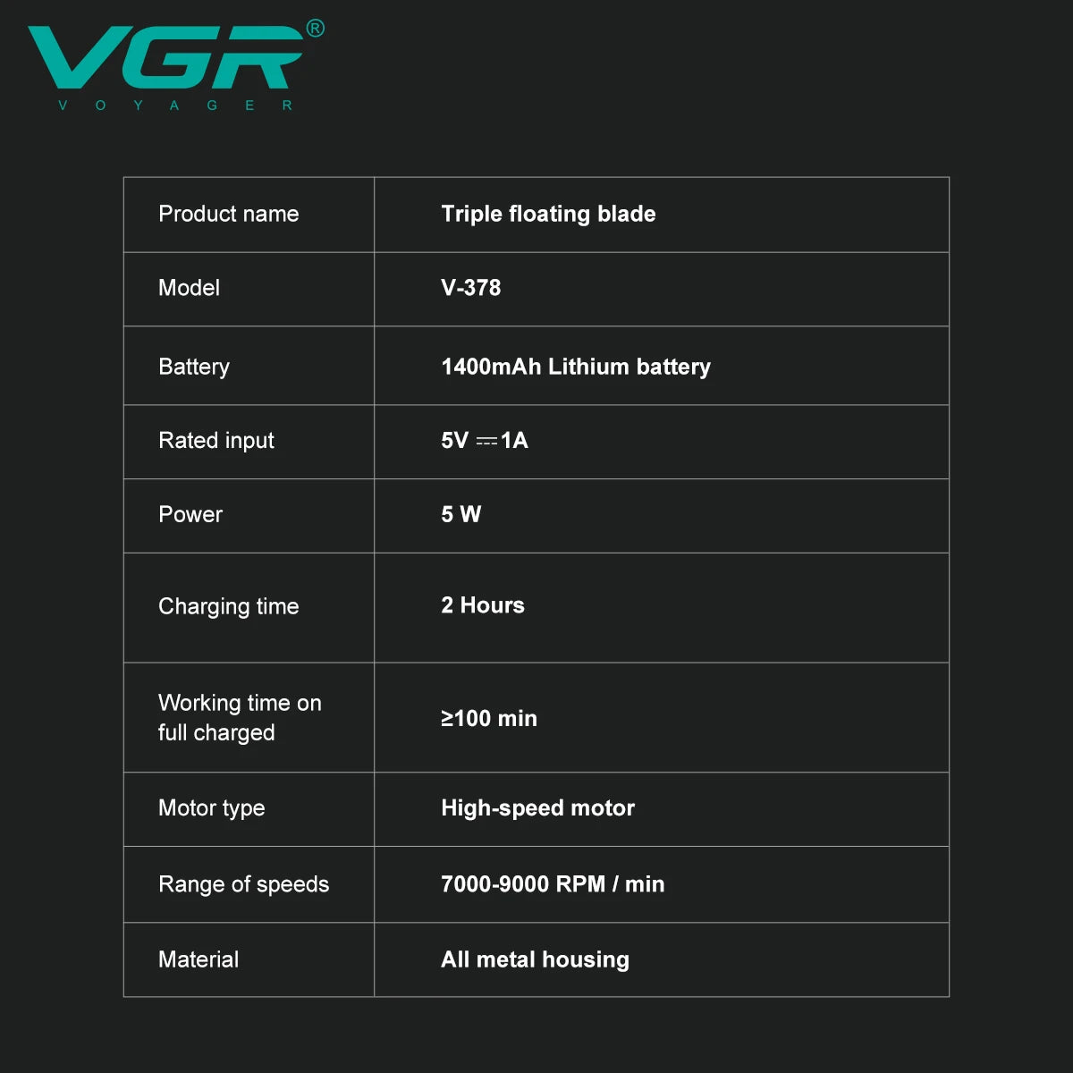 VGR Beard Trimmer