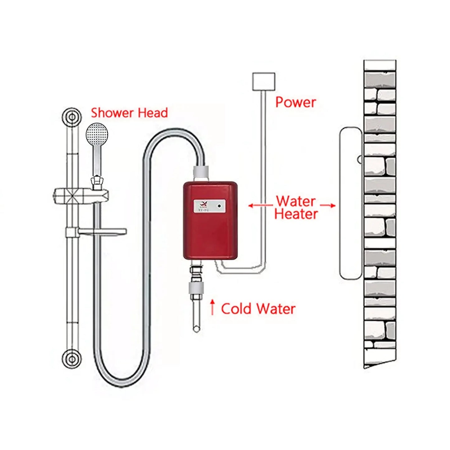 3000W Mini Electric Tankless Hot Water