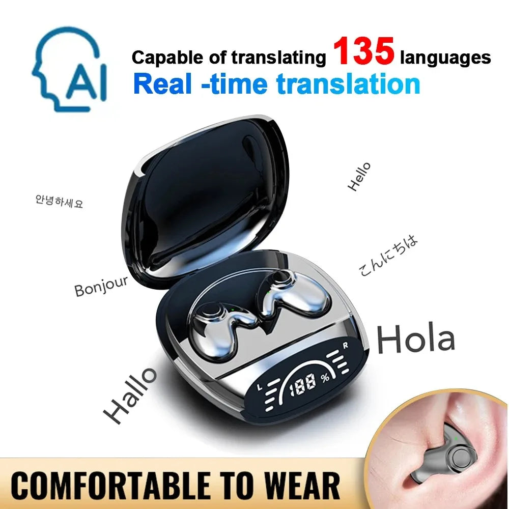 Bluetooth 5.3 AI Translation Earphones Support 135 Language