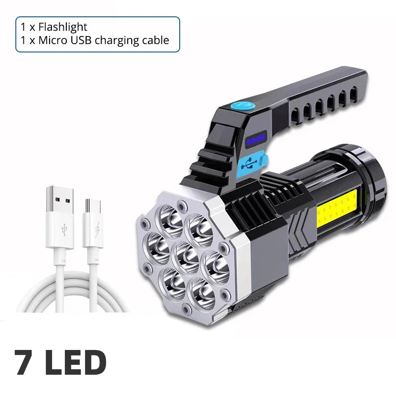 7LED Camping Torch With Cob Side Light