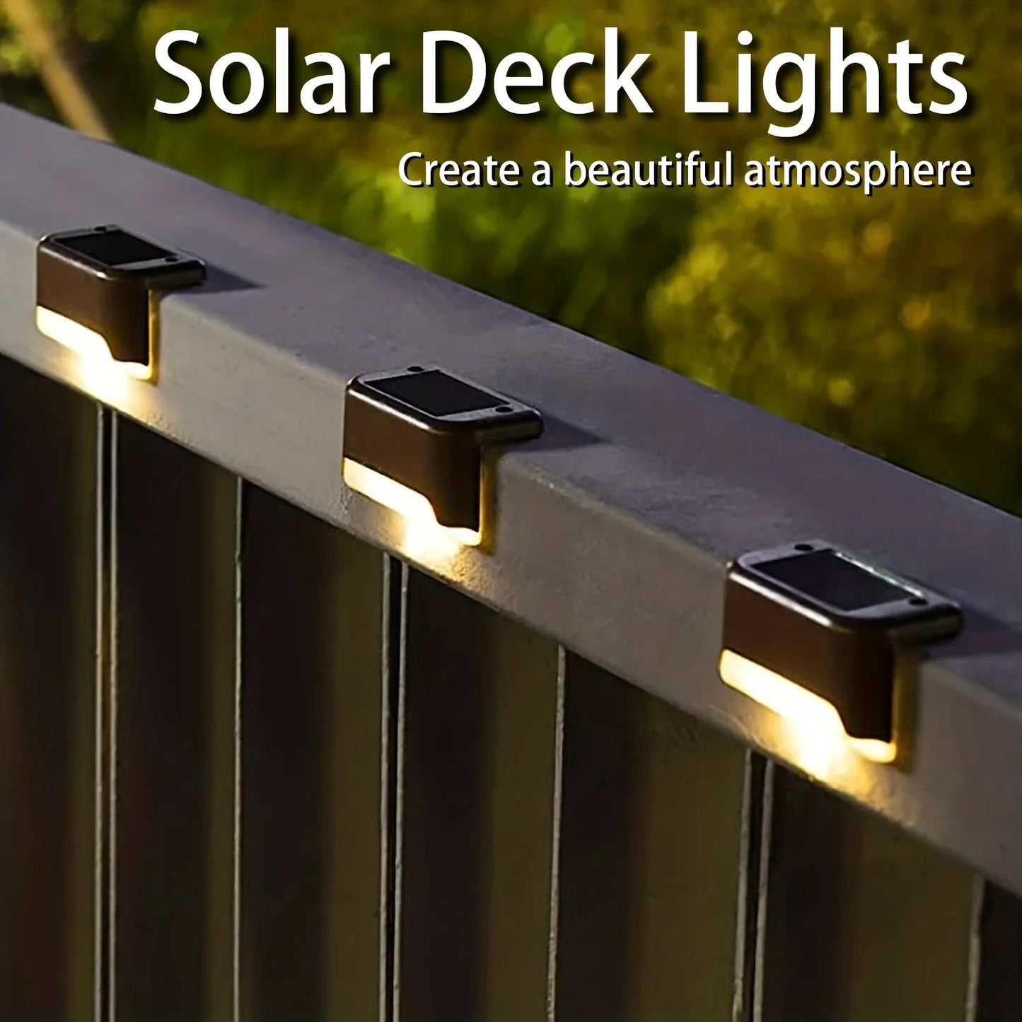 4/8/12pcs Solar Stair Light Waterproof Fence Lamp