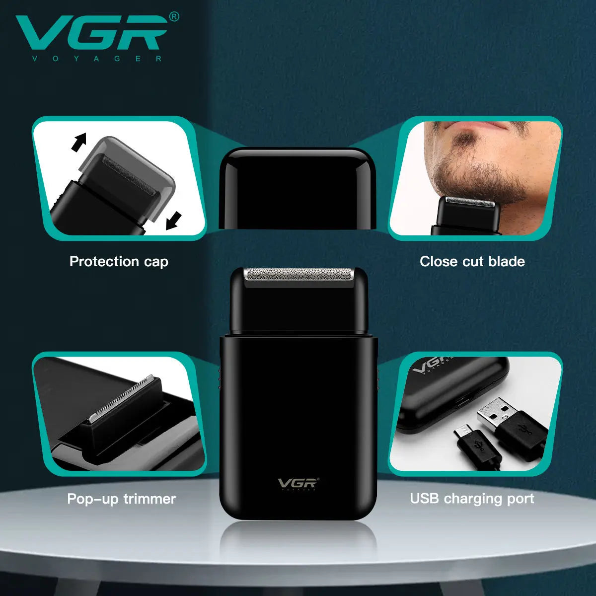 VGR 390 mini single blade cordless beard trimmer