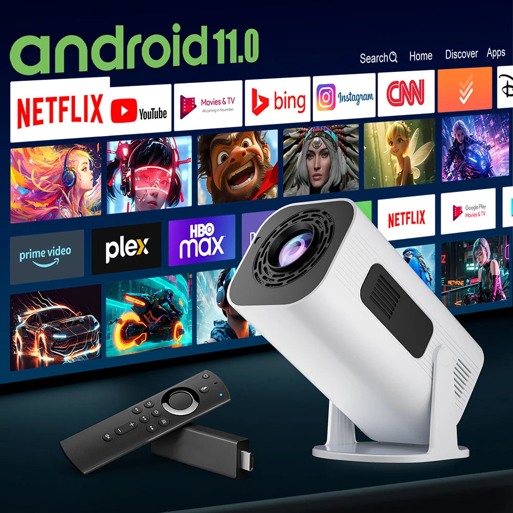 Mini Projetor Android 11 280 ANSI 4K 8K 1080P