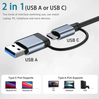 USB C Hub USB Splitter 8 in 2 USB Extender