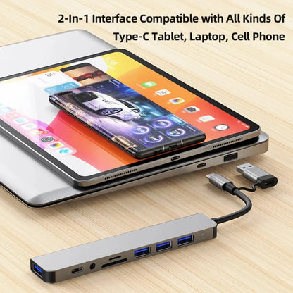 USB C Hub USB Splitter 8 in 2 USB Extender