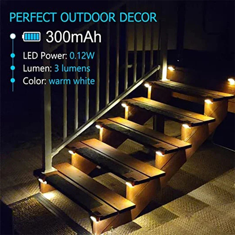 4/8/12pcs Solar Stair Light Waterproof Fence Lamp