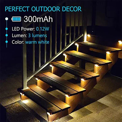 4/8/12pcs Solar Stair Light Waterproof Fence Lamp