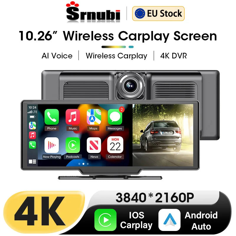 10.26"  Wireless Dash Cam 4K