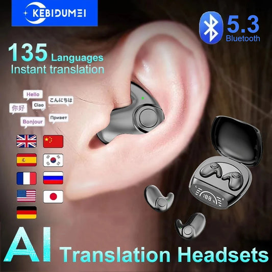 Bluetooth 5.3 AI Translation Earphones Support 135 Language