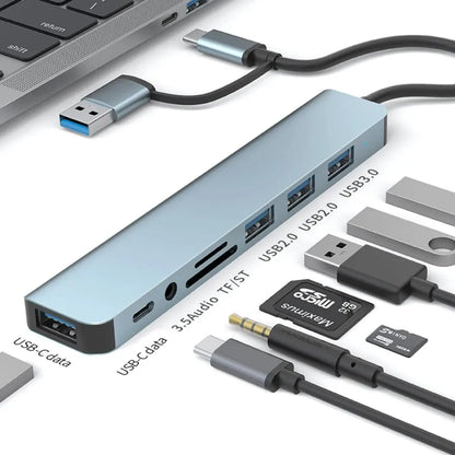 USB C Hub USB Splitter 8 in 2 USB Extender