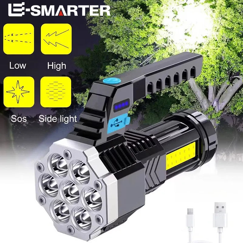 7LED Camping Torch With Cob Side Light