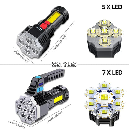 7LED Camping Torch With Cob Side Light
